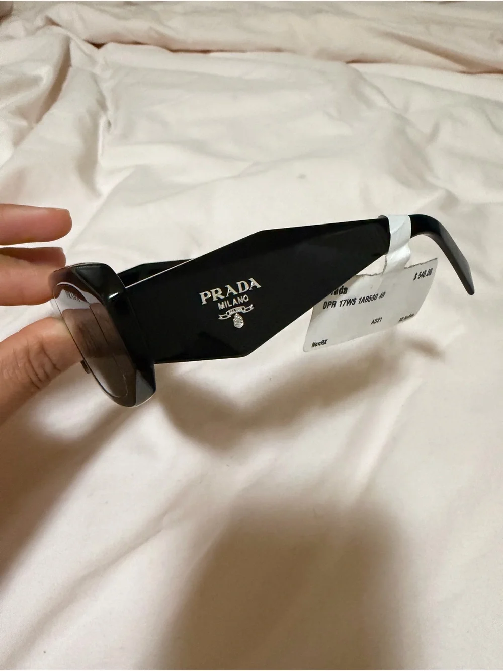 Prada Black Rectangular Symbole Sunglasses